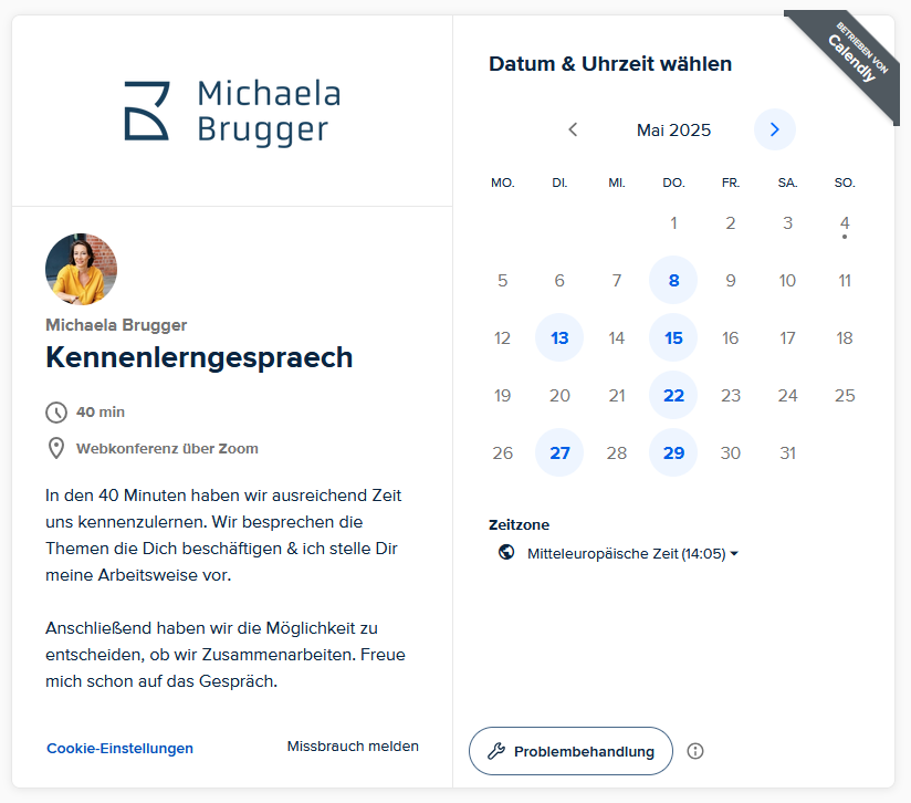 Kennenlerngespräch buchen Calendly
